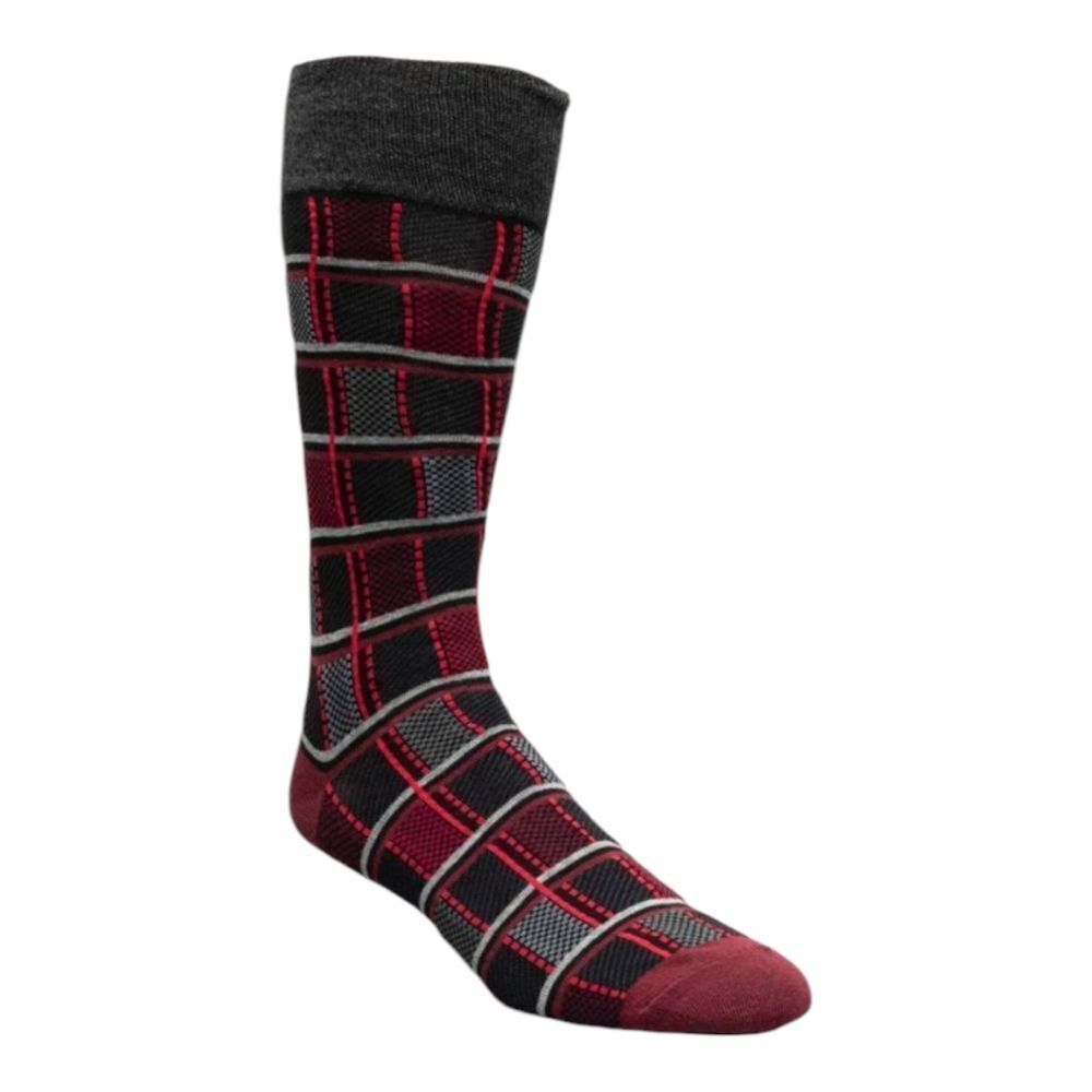 STACY ADAMS MEN'S COLORFUL PLAID/ CHECK DRESS SOCK.